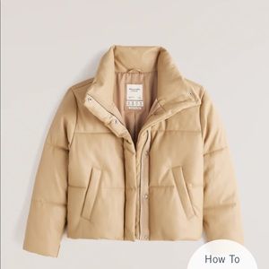 Abercrombie mini leather puffer jacket